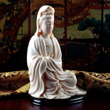 Dai yutang escultura de porcelana branca, coleção de arte 10 polegadas com enfeites deusa de jade enfeite de porcelana vermelha 2024 - compre barato