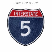 CALIFORNIA INTERSTATE logo 2.75"wide embroidery patch  for lettering 5/SUCKS/CALIFORNIA 2024 - buy cheap