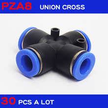 HIGH QUALITY  30Pcs Air Pneumatic 8mmx8mm Cross Shaped Push in Connector Quick Fittings PZA8 2024 - buy cheap