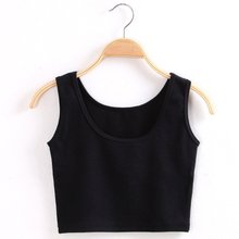 Sport Slim Fit Short Top Sexy Women Sleeveless U Bodycon Bustier Navel Tank Tops Solid Black Gray White Vest Tube Crop Top 2024 - buy cheap