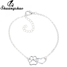 Shuangshuo Love Heart Cat Dog Footprint Bracelets Bangles  for Women Romantic Animal Tassut Charm Bracelet Girls Cuff pulseras 2024 - buy cheap