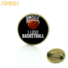 TAFREE Marca sports style Amor Baloncesto hombres broches pines insignia de regalos de la joyería de moda popular jugador de baloncesto 2024 - compra barato