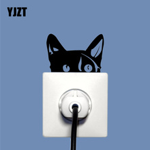 YJZT Peeping Cat Wall Decal Vinyl Switch Sticker Bedroom Decor Cartoon Art 17SS0237 2024 - buy cheap