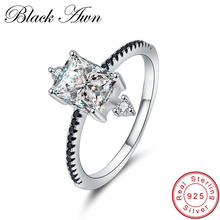 [BLACK AWN] 925 Sterling Silver Black Stone Lantern Engagement Rings for Women Fine Jewelry Bague C312 2024 - buy cheap