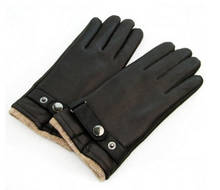 Winter Men's Genuine Deerskin Leather Gloves Fashion Warm Black Gloves 2024 - buy cheap