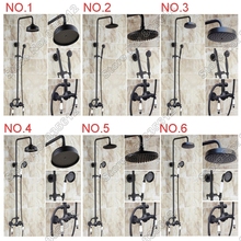 Black Oil Rubbed Brass Bathroom Rain Shower Faucet Set with Handheld Shower Ceramic Handles Cold & Hot Water Shower Tap Jhs002 2024 - buy cheap