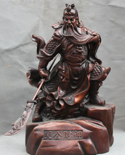 Usps para eua s2435 19 "chinês fengshui bronze stand dragão guan gong yu guerreiro deus espada estátua 2024 - compre barato