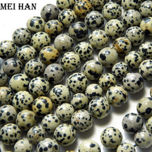 Meihan natural 8-12mm wholesale Dalmatine smooth round loose beads for jewelry making design fashion stone diy bracelet 2024 - buy cheap