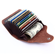 1pc Leather Card Holder Men Women Stationary Wallet Business ID Card Holder Bank Credit Card Purse Storage Bag Kawaii Stationary 2024 - buy cheap