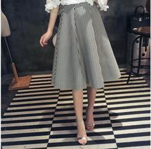 Black and White Vertical Stripe Women Skirts Tutu Skirt A-Line Elegant  Casual High Waist Women Spring Autumn Skirts 2022 2024 - buy cheap