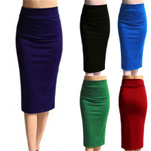 Female High Waist Mid-Calf Jersey Skirt Puls Size XL New Ladies Office Stretch Bodycon Midi Skirt Women Pencil Skirt 2024 - buy cheap