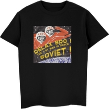 Camiseta de algodón para hombre, camisa con estampado de primer cosmonautas, Gagarin, Hip Hop, Harajuku, Rusia, URSS, Unión soviético, de verano 2024 - compra barato