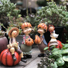 Pastoral Resin Little Boy Girl Elf Crafts Decoration Outdoor Garden Landscaping Figurines Ornaments Courtyard Furnishings Decor 2024 - buy cheap