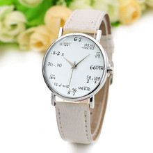 Ladies Watch Fashion Math Function Pattern Leather Band Alloy Analog Quartz Vogue Watches Wrist Watches For Women Reloj Mujer Fi 2024 - buy cheap