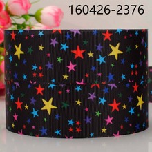 free shipping 50 yards 1 " 25 mm black background star pattern print grosgrain tape ribbon DIY clothing accessories 2024 - buy cheap