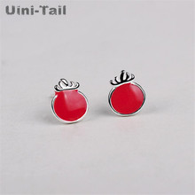 Uini-Tail hot new 925 Tibetan silver red tomato earrings wholesale cute fashion dynamic tomato Korean jewelry birthday gift 2024 - buy cheap