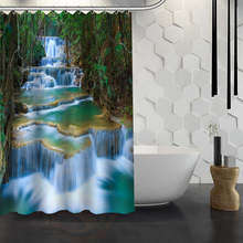 Custom Nature landscape Shower Curtain With Hooks Fabric Bathroom Curtain eco-friendly Waterproof shower curtain 2024 - buy cheap