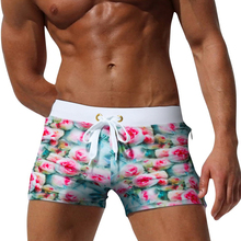 2019 new sexy floral printing swimwear men beach swimming trunk boxer shorts men swimsuit sunga man maillot de bain bathing suit 2024 - buy cheap