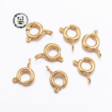 304 Stainless Steel Spring Clasps Bracelet Necklace Jewelry Findings Golden Color 9x7x1.8mm, Hole: 2mm 2024 - buy cheap