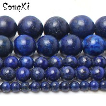 Natural Stone Beads Round Loose Lapis Lazuli Beads For Jewelry Making Diy Bracelet Necklace 4 /6/8/ 10/ 12mm Strand 15'' 2024 - buy cheap
