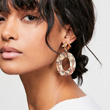 New Fashion Acrylic Resin Oval Dangle Earrings For Women Geometry Big Circle Tortoiseshell Drop Earrings Acetate Brincos Jewelry 2024 - buy cheap