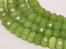 ! fashion DIY jewelry  5x8mm Faceted Green Peridot Roundel Loose Beads chalcedony 15" 2 pcs/lot       JT6799 2024 - buy cheap