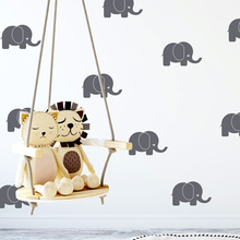 Pegatinas de pared de elefantes de dibujos animados, decoración artística de vinilo para bebé, cita, habitación de niños, calcomanía de decoración del hogar, póster C327 2024 - compra barato