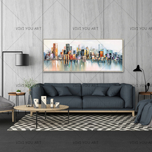 UnFrame Abstract Modern City Oil Painting 100% Handmade Acrylic Painting On Canvas Wall Art Picture For Living Room Home Wall 2024 - buy cheap