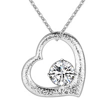 Silver color AAA Zircon heart pendant necklace fashion jewelry Valentine's Day gift for woman good quality and low price AN297 2024 - buy cheap