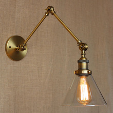 IWHD Edison Retro Loft Industrial Wall Light Fixtures Glass Shade Long Arm Vintage Wall Lamp Arandelas Lamparas De Pared 2024 - buy cheap