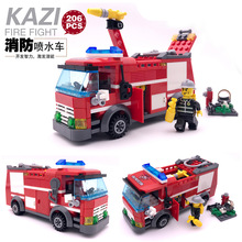 DIY Model Building blocks toy particles assembled car plastic child interactive boy toy engineering fire truck gift accompany 2024 - buy cheap