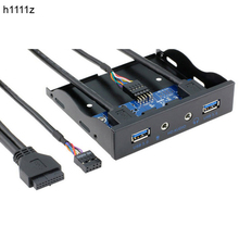 3,5 "20Pin до 2 USB 3,0 порт концентратор + HD аудио ПК флоппи расширение Передняя панель стойка для компьютера ПК с аудио кабель 9PIN-9PIN Новый 2024 - купить недорого