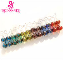 RED SNAKE Fashion Earring Handcraft Bule Red Purple colors Murano Glass Earrings 2024 - buy cheap