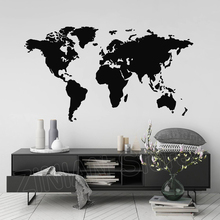 Современная Карта мира, настенные наклейки, домашний декор, карта для гостиной, виниловые наклейки, украшение для спальни, съемные наклейки для дома D081 2024 - купить недорого