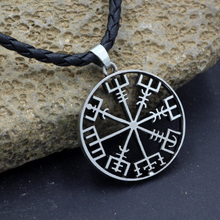 youe shone Amulet Pantgram Rune Norse Viking Odin's Symbol Of  Runic Pendant Necklace Runes Vegvisir Compass Pendant 2024 - buy cheap