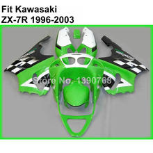 Qualidade superior abs carenagem kit para 96-03 kawasaki zx 7r verde branco preto carenagens ninja 1996-2003 zx7r carenagem kits vi111 2024 - compre barato