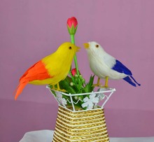 foam&feathers bird model 13cm colourful feathers birds one pair handicraft,home garden decoration birthday gift a2447 2024 - buy cheap