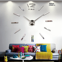 Relógio de parede espelhado, relógio de parede 3d tamanho grande, com adesivo diy, decoração de casa, relógio de parede com quarto meetting, novo, 2021 2024 - compre barato