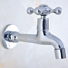 Polished Chrome Brass Single Cross Handle Wall Mount Bathroom Mop Pool Faucet /Garden Water Tap / Laundry Sink Water Taps mav160 2024 - buy cheap