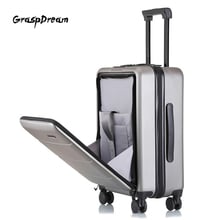 GraspDream Business trip fashion high quality noble suitcase 18/20/22/24/26 inch PVC Luggage Bag Spinner brand Travel Suitcase 2024 - buy cheap