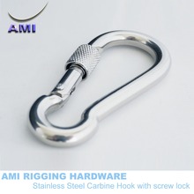 12mm*140mm Carabiner Snap Hook With Screw Lock Stainless Steel 316 Spring Carbine Clip Boat Rgging Hardwar 2024 - buy cheap