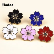 Timlee X211  Free shipping Beautiful Cherry Blossoms Uniform Badge Pin Alloy Brooch Pins,Fashion Jewelry 2024 - buy cheap