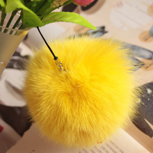 10cm Nature Genuine Fox Fur Ball Pom Pom Fluffy DIY Winter Hat Skullies Beanies Knitted Cap Pompoms TWF005-yellow 2024 - buy cheap
