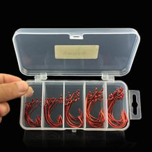 50pcs/lot Red Nickel Crank Single Hook High Carbon Steel Carp Hooks Fishhooks Fishing Tackle Box Anzol Para Pesca 2024 - buy cheap