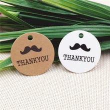 100Pcs/Lot Thank You Handmade Kraft Gift 3cm Tags For Engagement Festival Shoes Clothes Party Card Paper Price Label Hang Tag 2024 - buy cheap