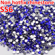 SS6 1,9-2,0 мм синий кобальт без горячей фиксации FlatBack Стразы для ногтей блестящие кристаллы для DIY Стразы для дизайна ногтей камни 2024 - купить недорого