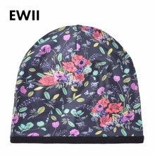 2018 Girl print cap skullies beanies winter warm caps women flower beanie hat for women novelty warm hats bonnet femme bone 2024 - buy cheap