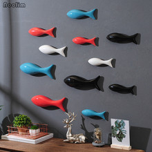 NOOLIM Stereoscopic Modern Living Room Fish Shape Wall Decoration Background Creative Wall Hanging Ornament Home Wall Decoration 2024 - buy cheap