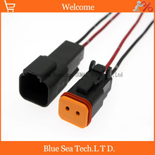 Sample,2 Pairs Deutsch DT04-2P and DT06-2S 2Pin Engine/Gearbox connector,DRL plug with cable for car,bus,motor,truck etc. 2024 - buy cheap