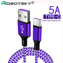 Cable de carga tipo C 5A, Cable de datos USB C de carga rápida para Huawei Mate 20, P20 Pro, Honor 10, cargador de USB-C 2024 - compra barato